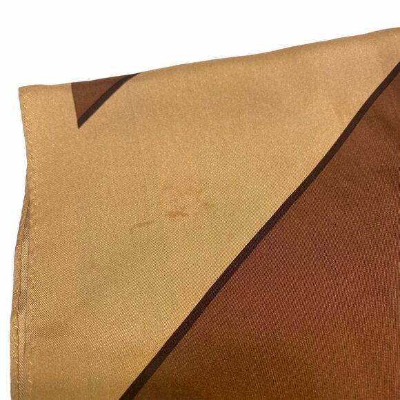 Vintage Coach Signature Logo Scarf Brown And Tan - Picture 6 of 12